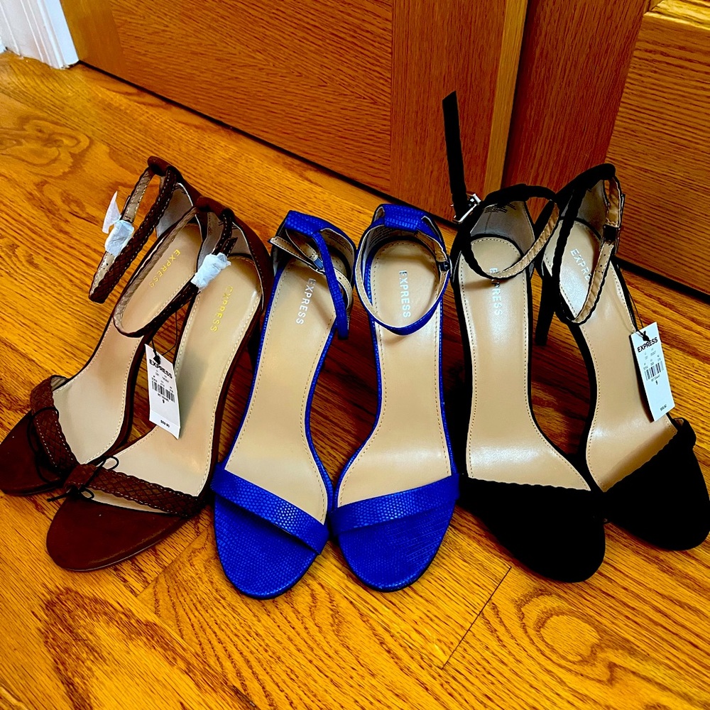 **MOVING** Set of THREE brand new EXPRESS thin strap sandals